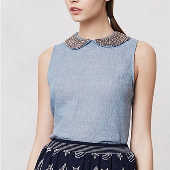 Anthropologie Tops - Anthropologie Sunglint Chambray Tank